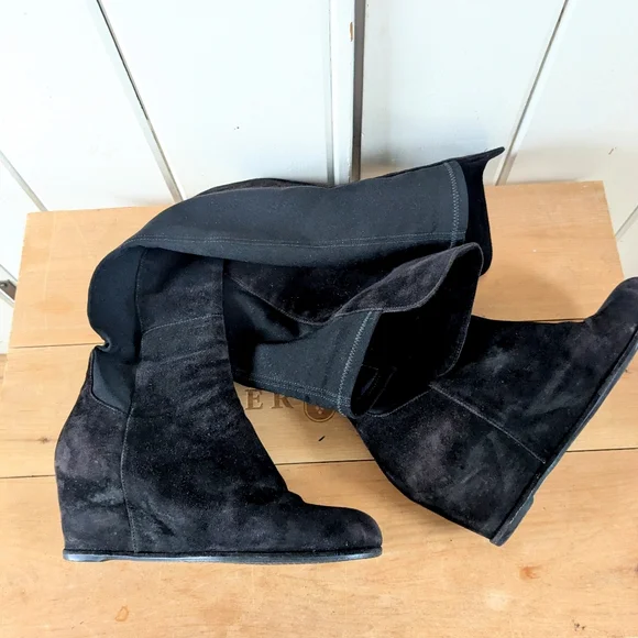 Stuart Weitzman Demiswoon Over The  the-Knee Wedge Boots sz 9 - Picture 11 of 14